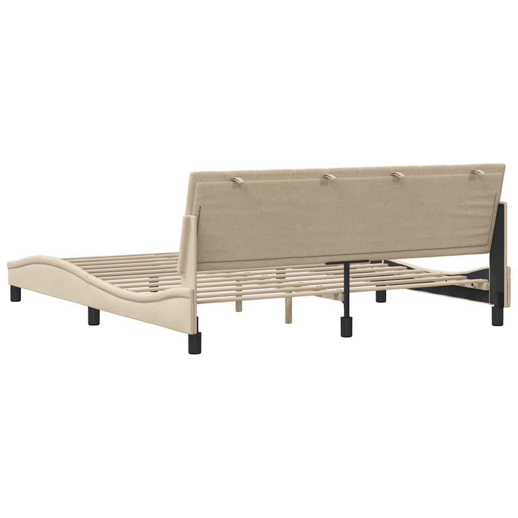 sengeramme uden madras Hanko 180x200 cm stof cremefarvet
