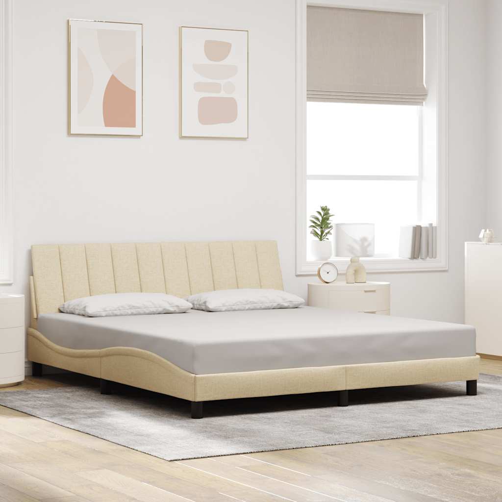 sengeramme uden madras Hanko 180x200 cm stof cremefarvet