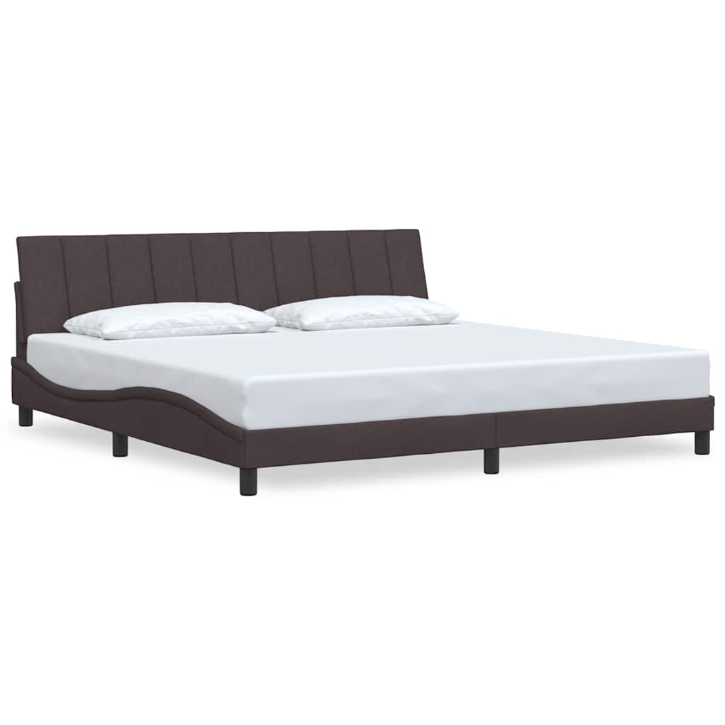 sengeramme uden madras Hanko 200x200 cm stof mørkebrun