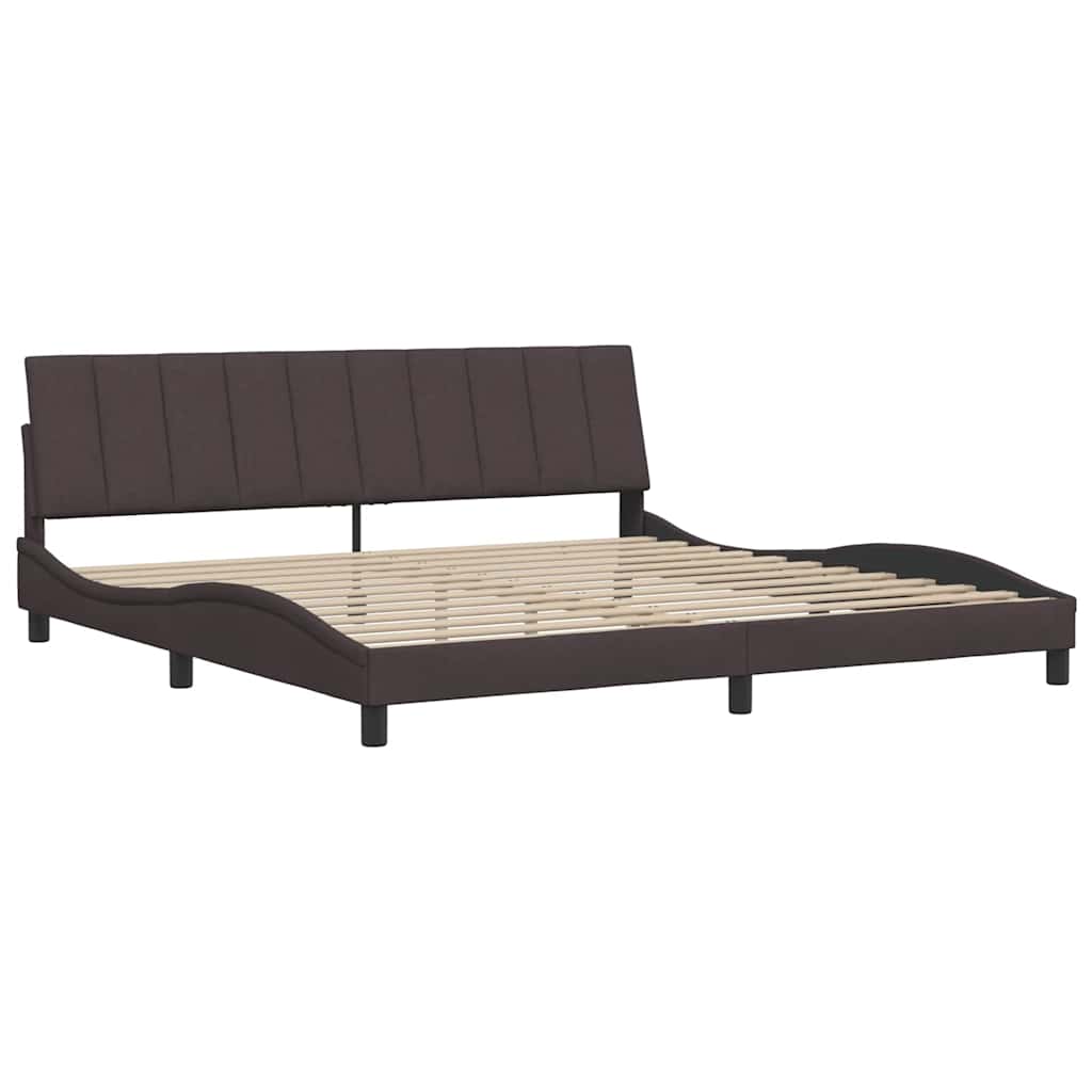 sengeramme uden madras Hanko 200x200 cm stof mørkebrun