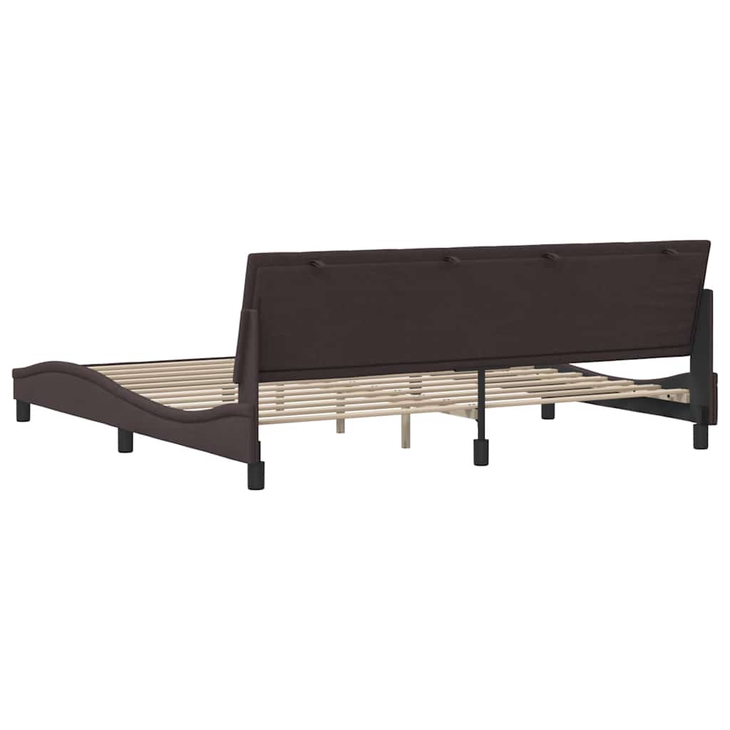 sengeramme uden madras Hanko 200x200 cm stof mørkebrun