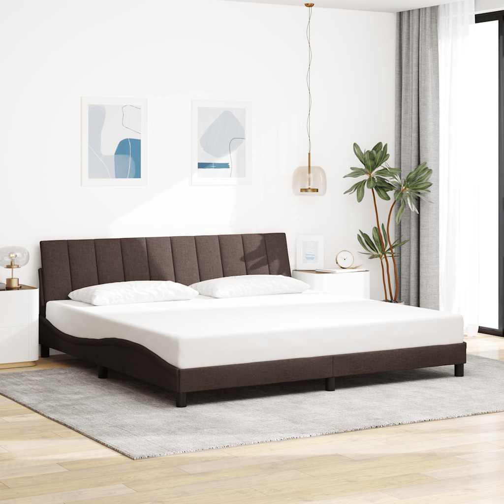 sengeramme uden madras Hanko 200x200 cm stof mørkebrun