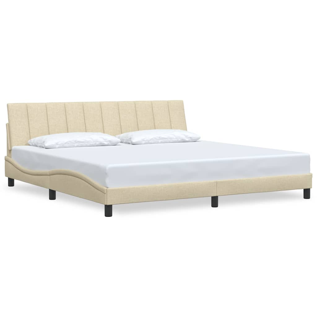 sengeramme uden madras Hanko 200x200 cm stof cremefarvet