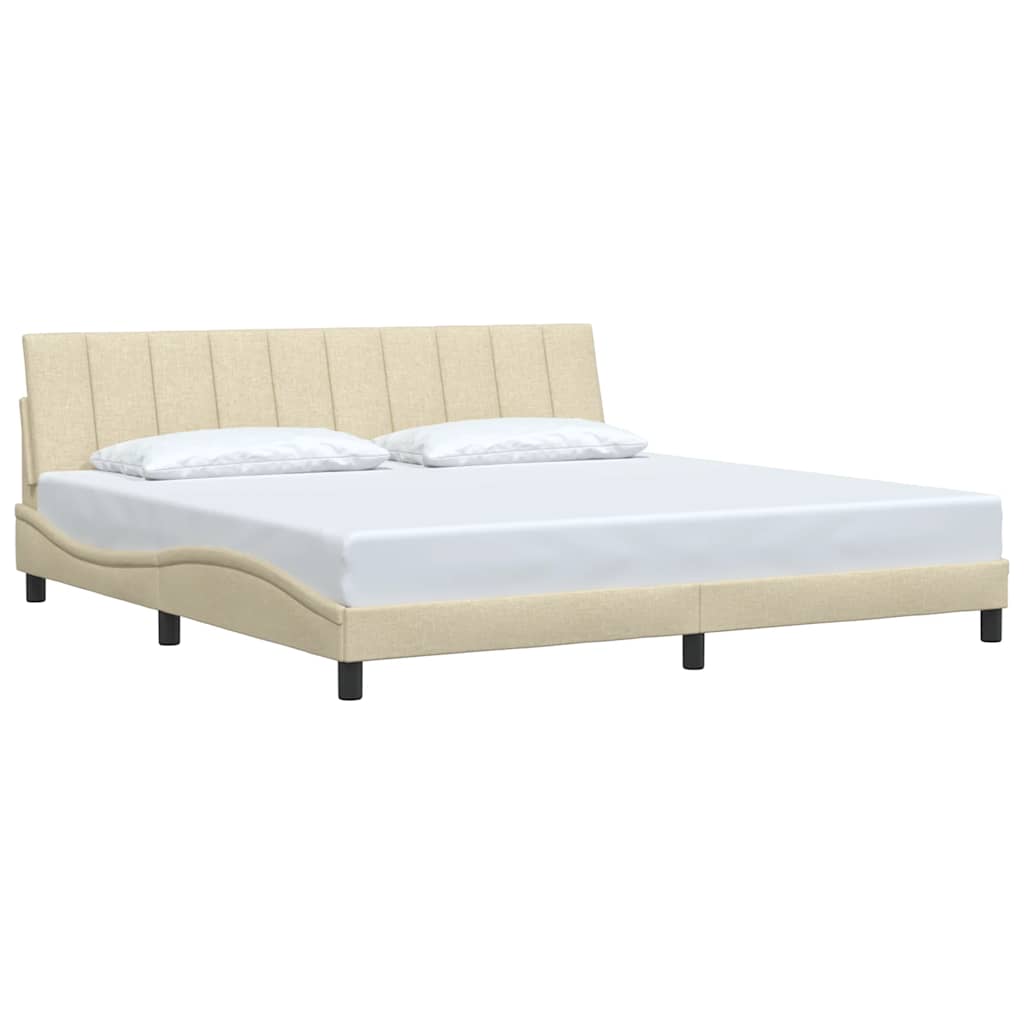 sengeramme uden madras Hanko 200x200 cm stof cremefarvet