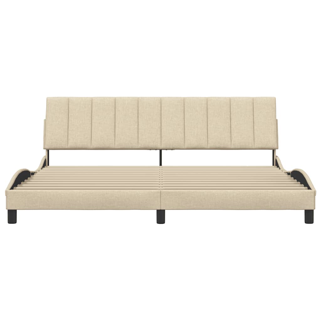 sengeramme uden madras Hanko 200x200 cm stof cremefarvet