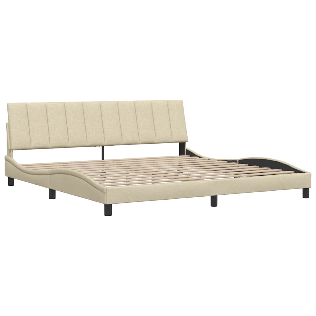 sengeramme uden madras Hanko 200x200 cm stof cremefarvet
