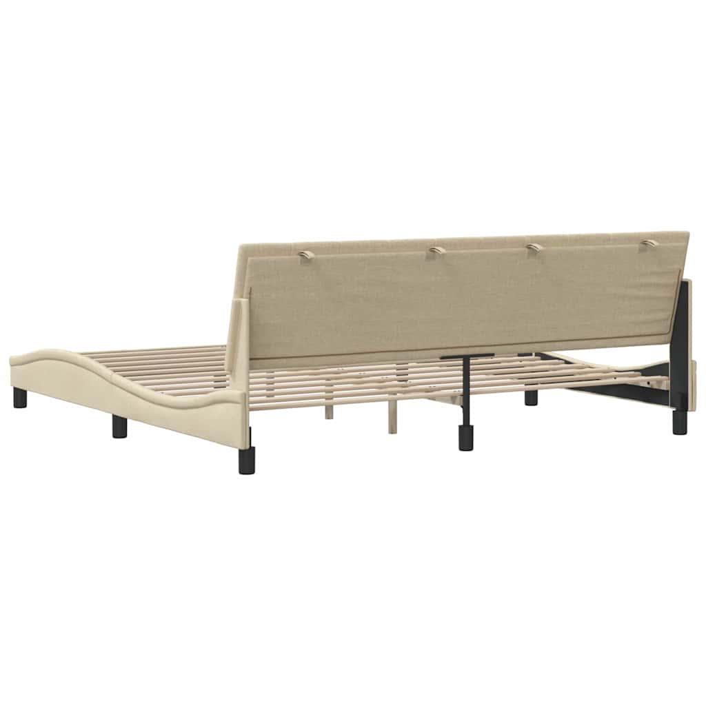 sengeramme uden madras Hanko 200x200 cm stof cremefarvet