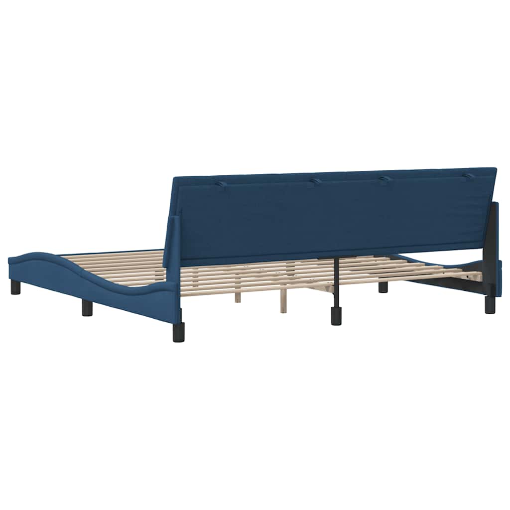 sengeramme uden madras Hanko 200x200 cm stof blå