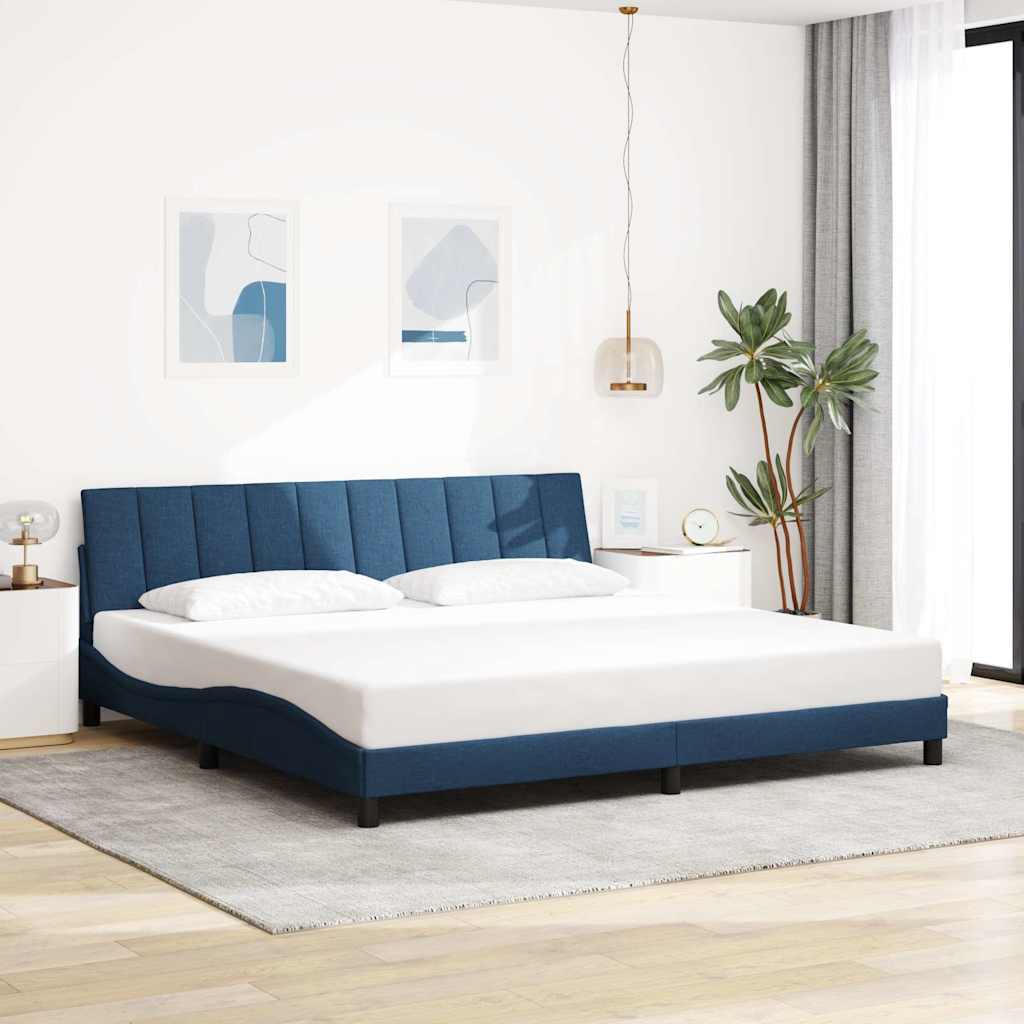 sengeramme uden madras Hanko 200x200 cm stof blå