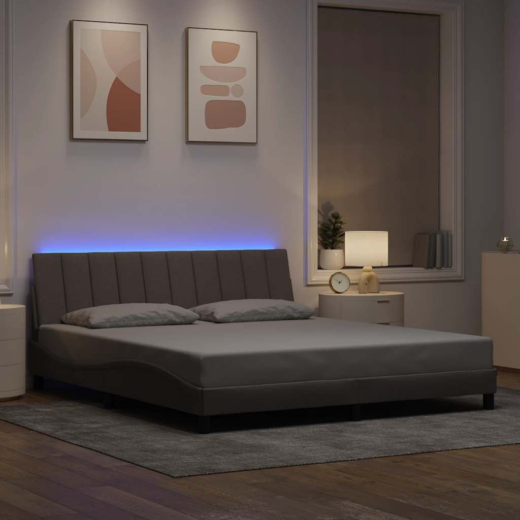sengeramme uden madras Hanko 180x200 cm stof gråbrun