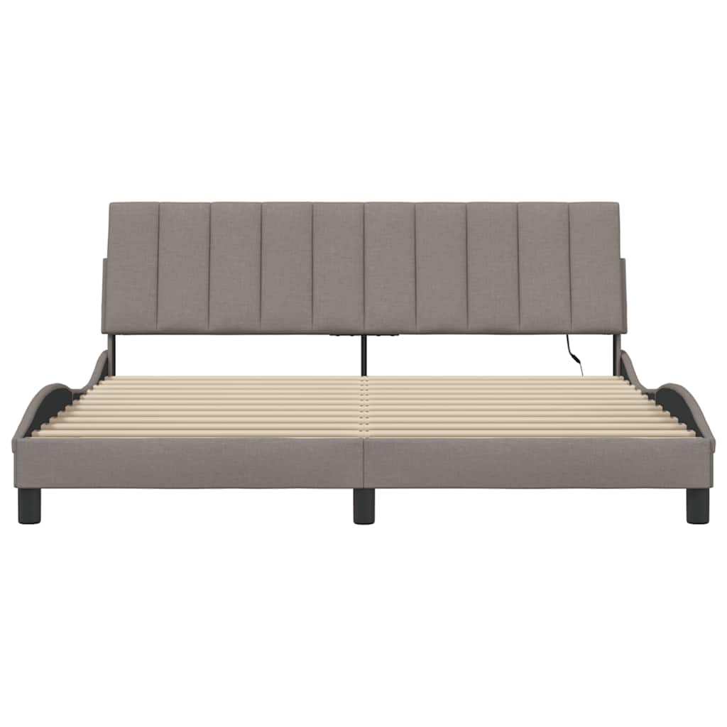 sengeramme uden madras Hanko 180x200 cm stof gråbrun
