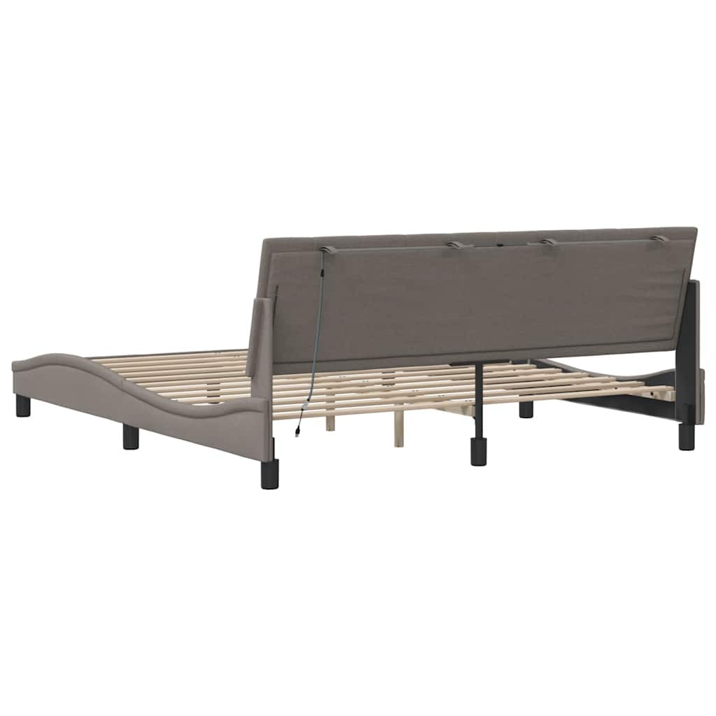 sengeramme uden madras Hanko 180x200 cm stof gråbrun