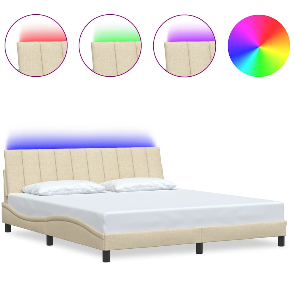sengeramme uden madras Hanko 180x200 cm stof cremefarvet