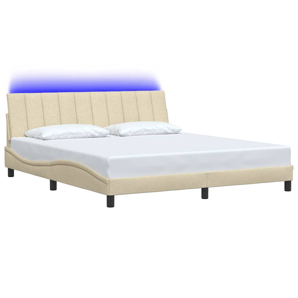 sengeramme uden madras Hanko 180x200 cm stof cremefarvet