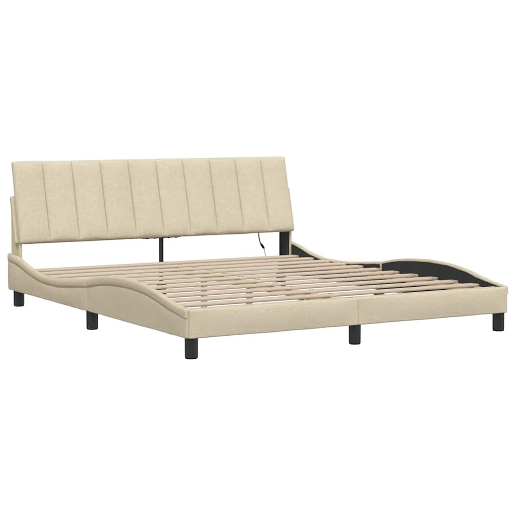sengeramme uden madras Hanko 180x200 cm stof cremefarvet
