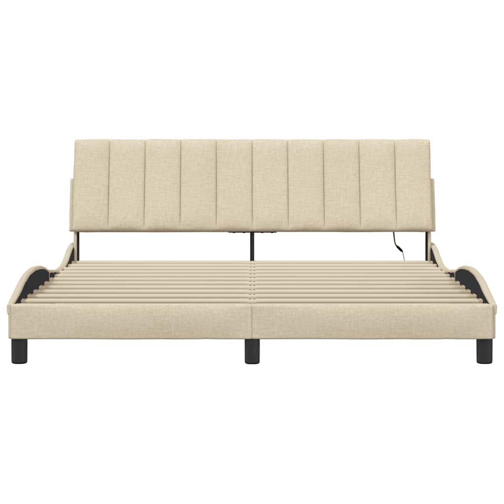 sengeramme uden madras Hanko 180x200 cm stof cremefarvet