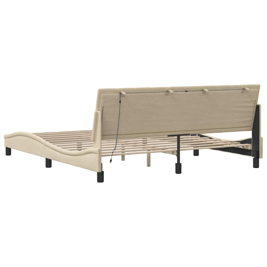 sengeramme uden madras Hanko 180x200 cm stof cremefarvet