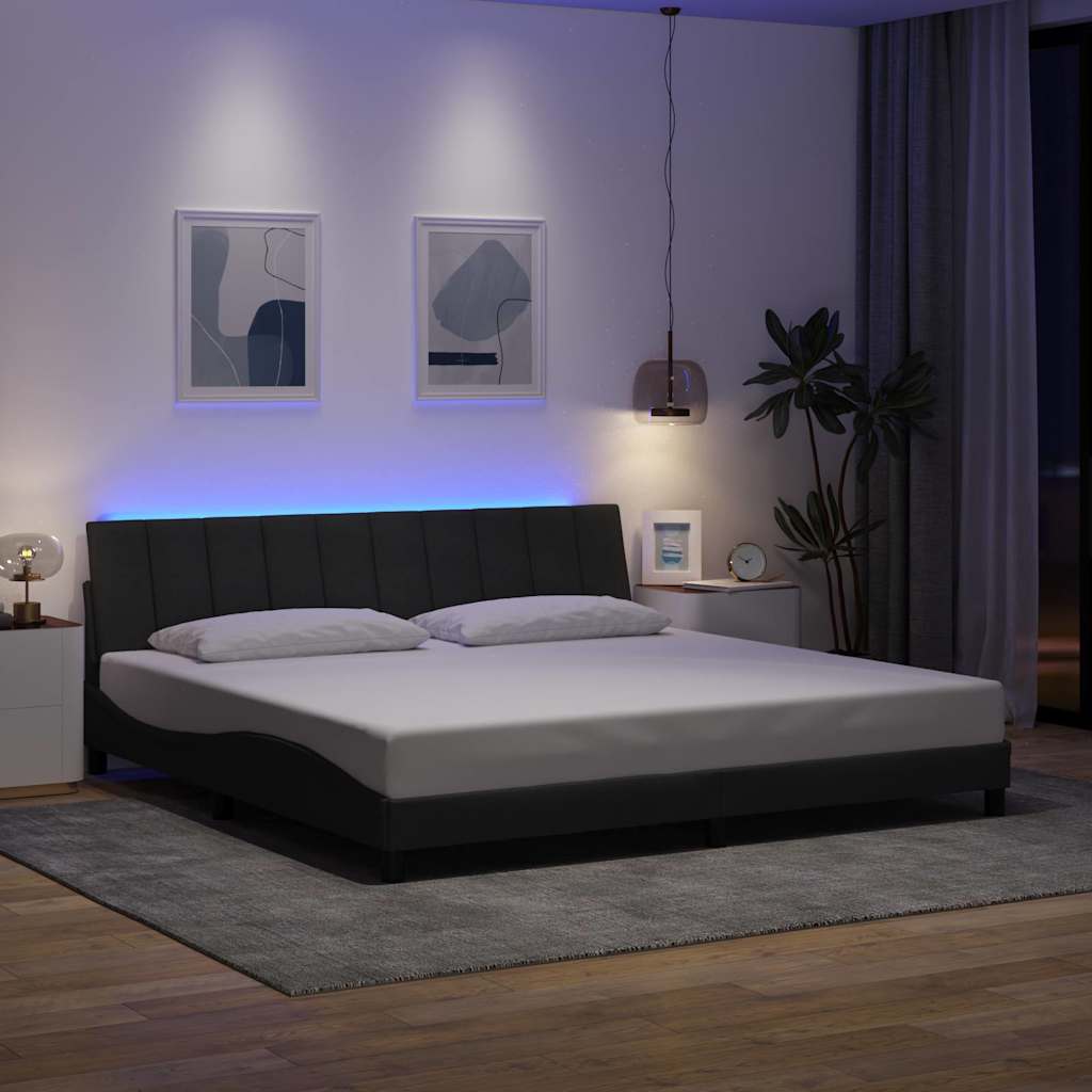 sengeramme uden madras Hanko 200x200 cm stof mørkegrå