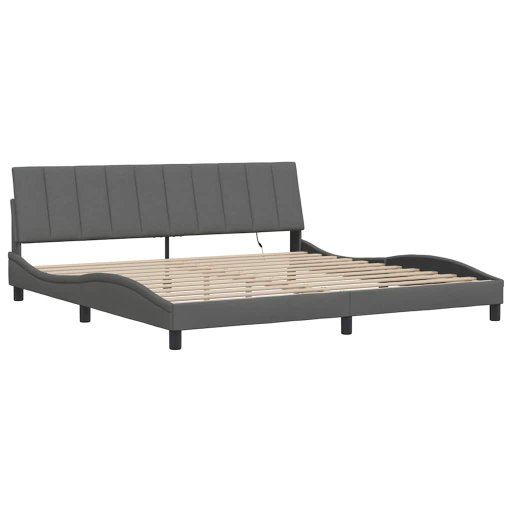 sengeramme uden madras Hanko 200x200 cm stof mørkegrå
