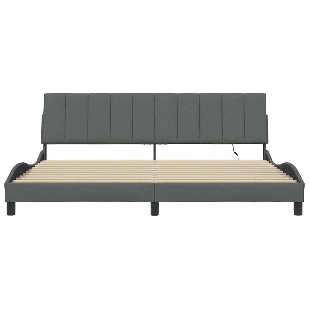 sengeramme uden madras Hanko 200x200 cm stof mørkegrå