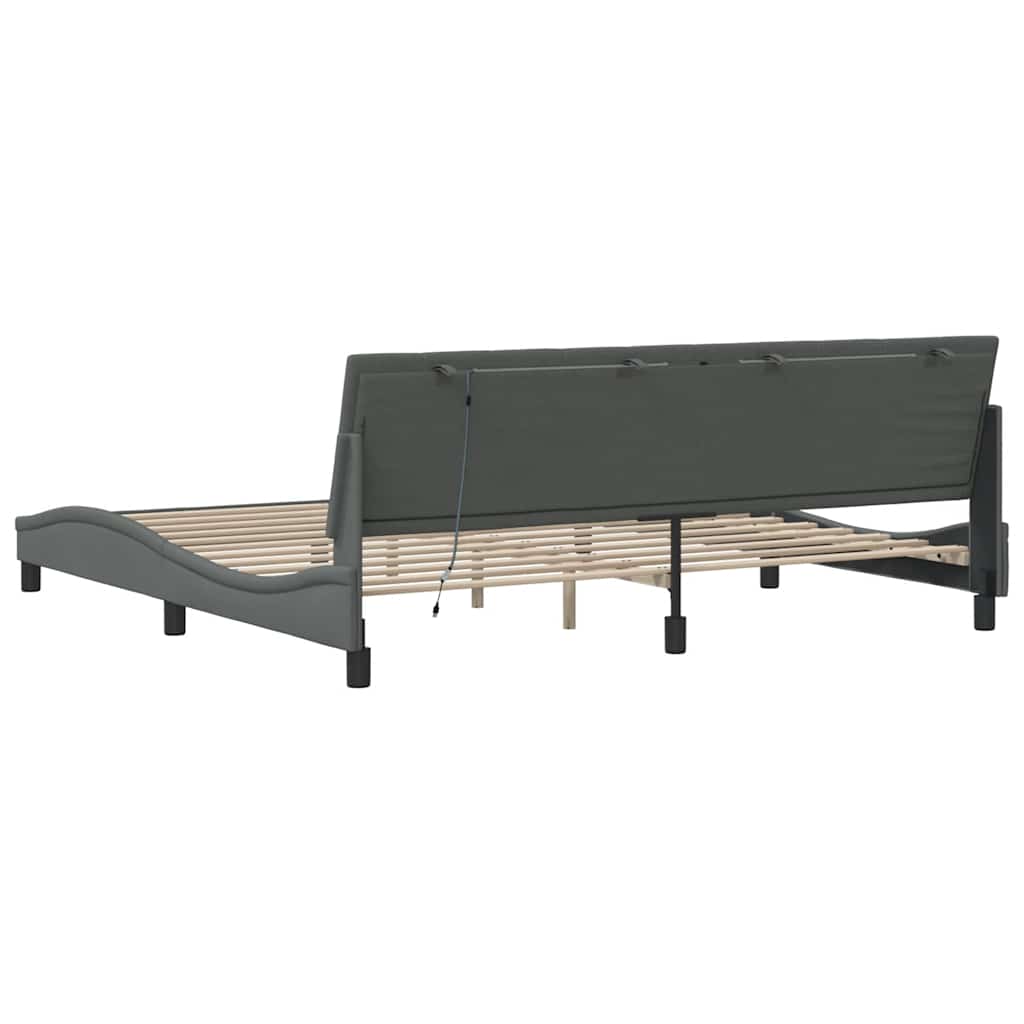 sengeramme uden madras Hanko 200x200 cm stof mørkegrå