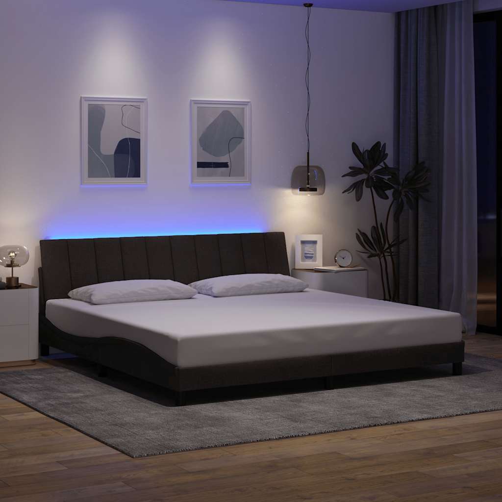 sengeramme uden madras Hanko 200x200 cm stof mørkebrun