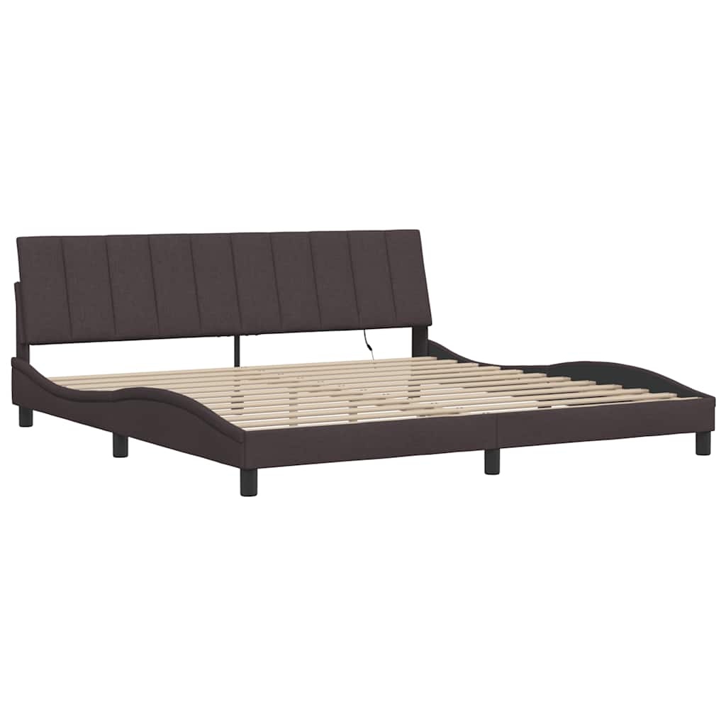 sengeramme uden madras Hanko 200x200 cm stof mørkebrun