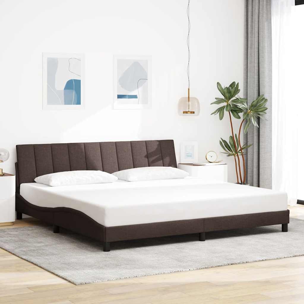 sengeramme uden madras Hanko 200x200 cm stof mørkebrun