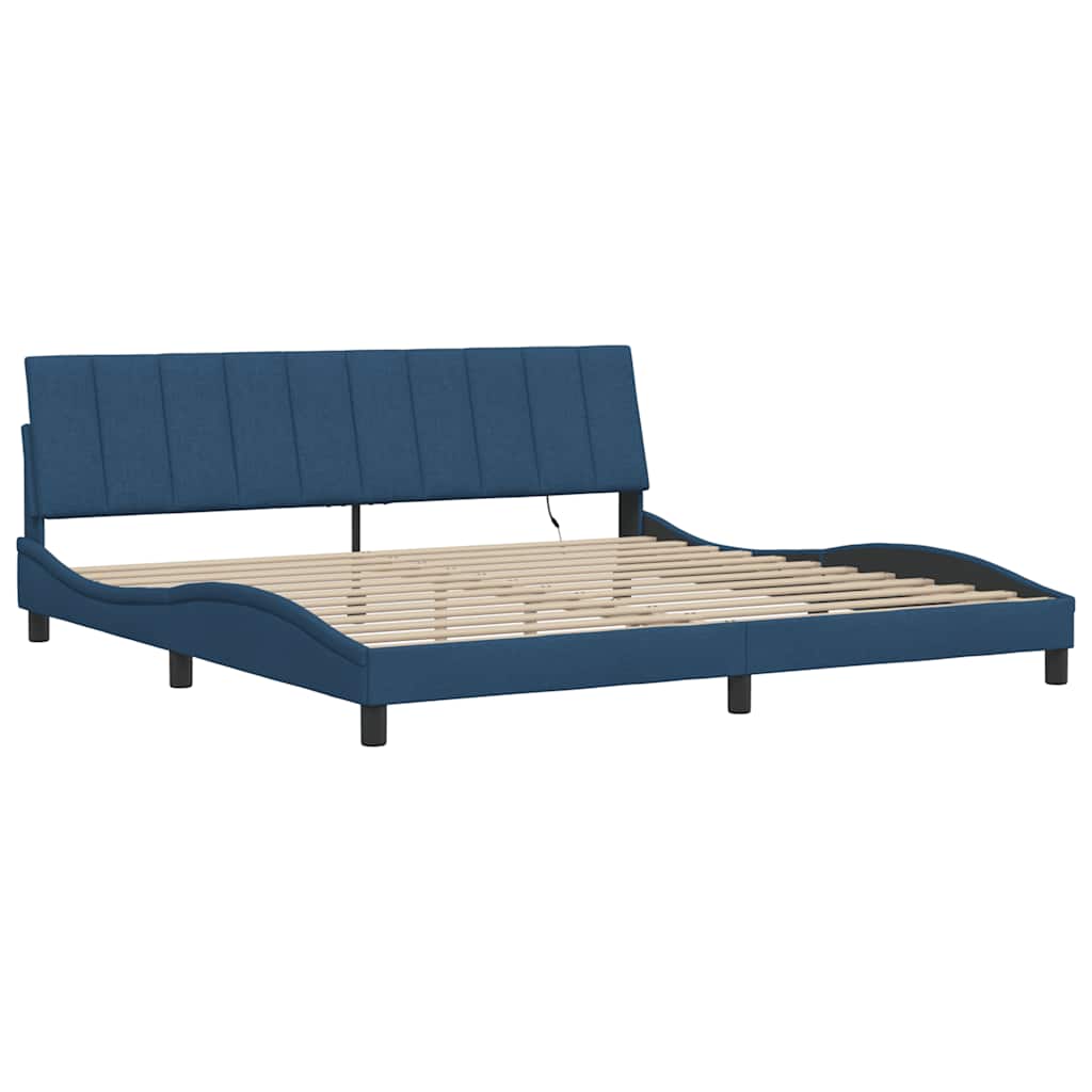 sengeramme uden madras Hanko 200x200 cm stof blå