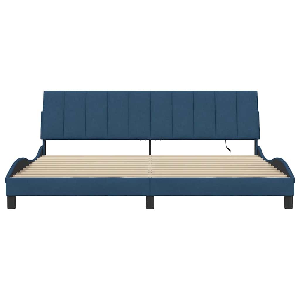 sengeramme uden madras Hanko 200x200 cm stof blå