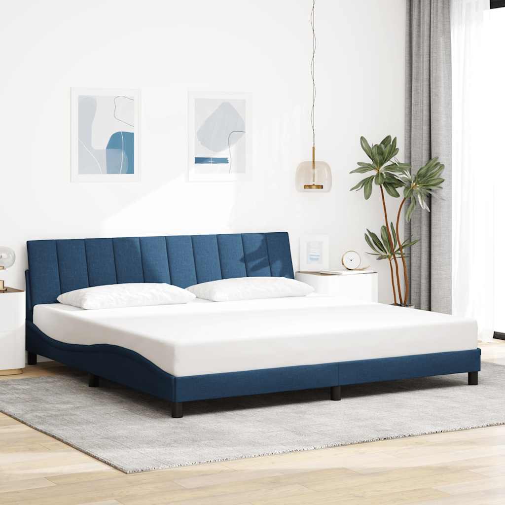 sengeramme uden madras Hanko 200x200 cm stof blå