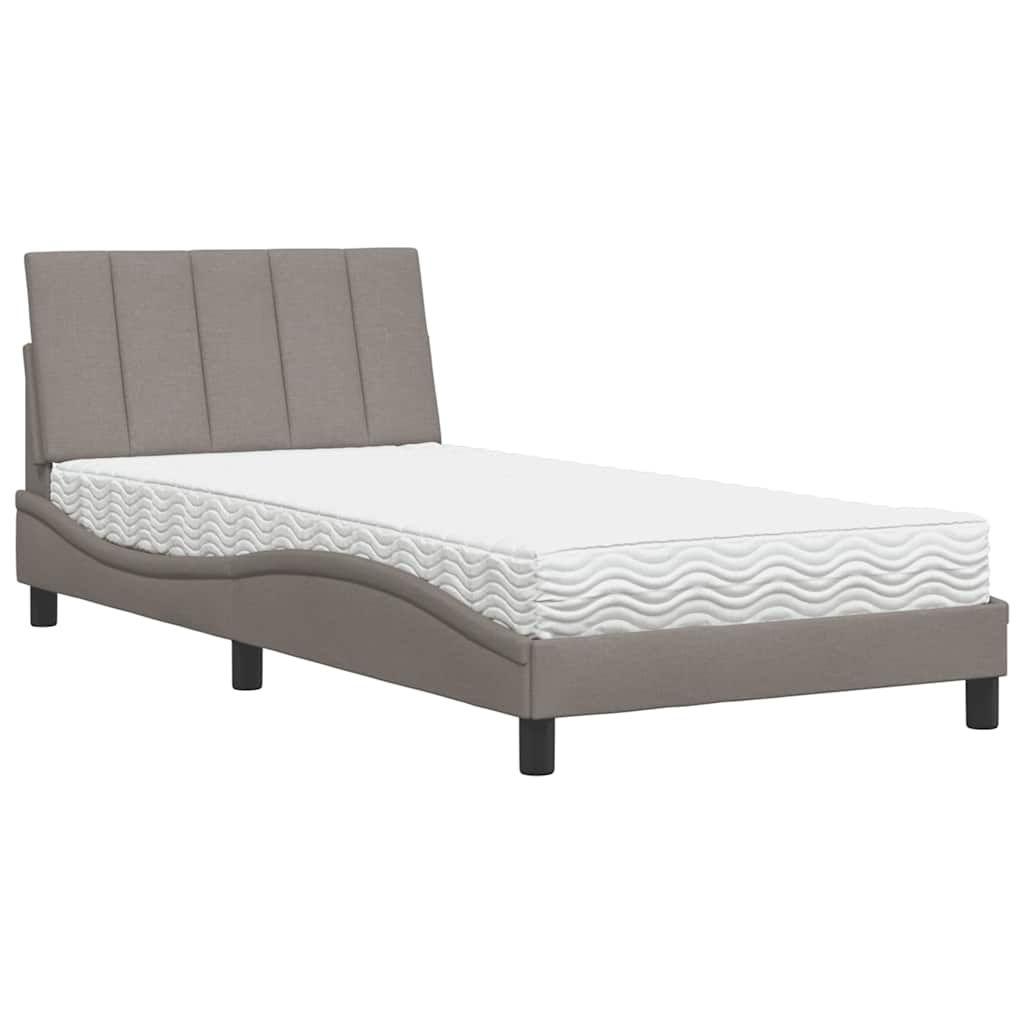 seng med madras Hanko 100x200 cm stof gråbrun