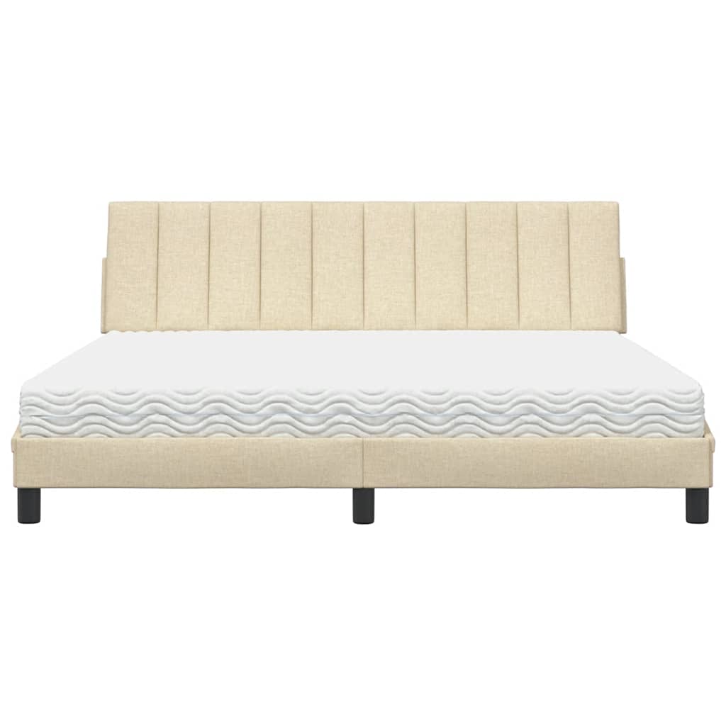 seng med madras Hanko 180x200 cm stof cremefarvet
