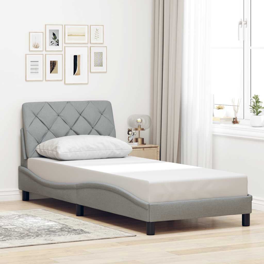 Sengeramme uden madras Lysegrå 80x200 cm Stof