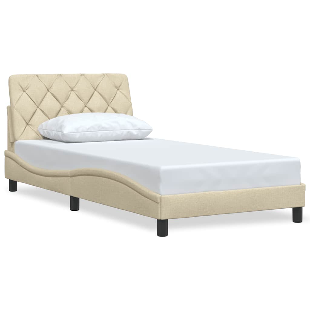Sengeramme uden madras Creme 100x200 cm Stof