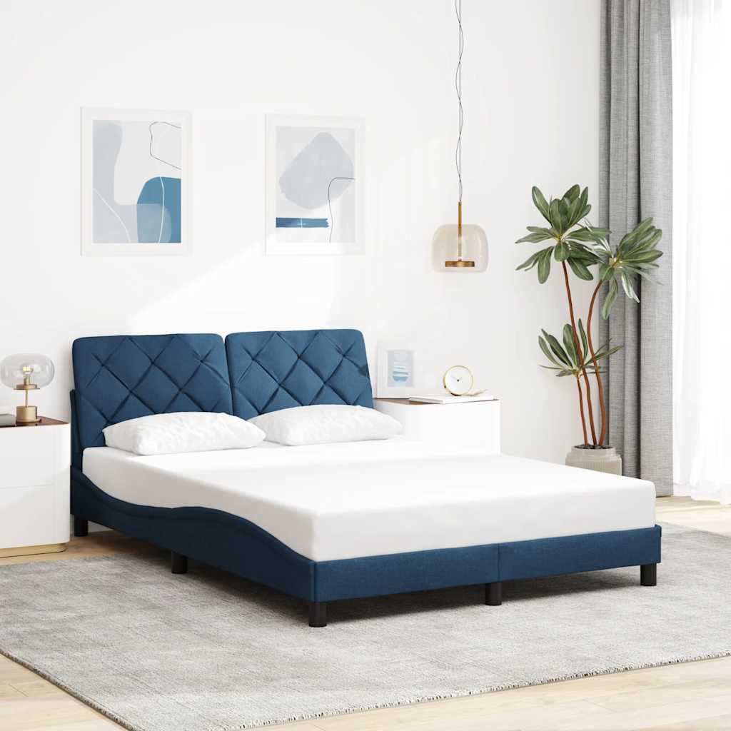 sengeramme uden madras 120x200 cm stof blå