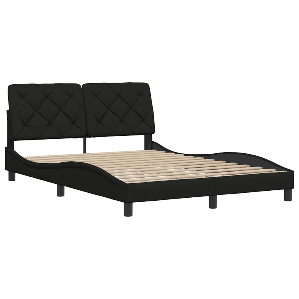 sengeramme uden madras 140x190 cm stof sort
