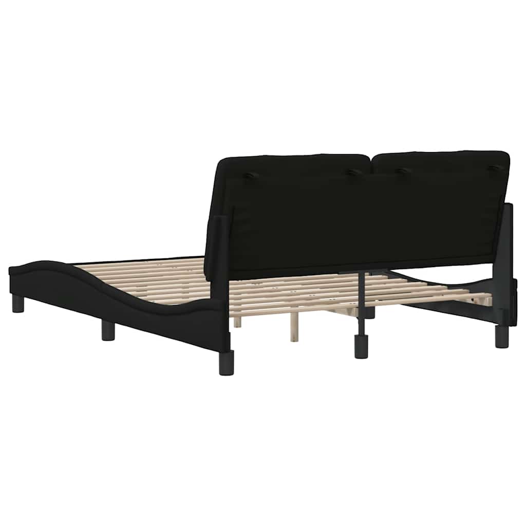 sengeramme uden madras 140x190 cm stof sort