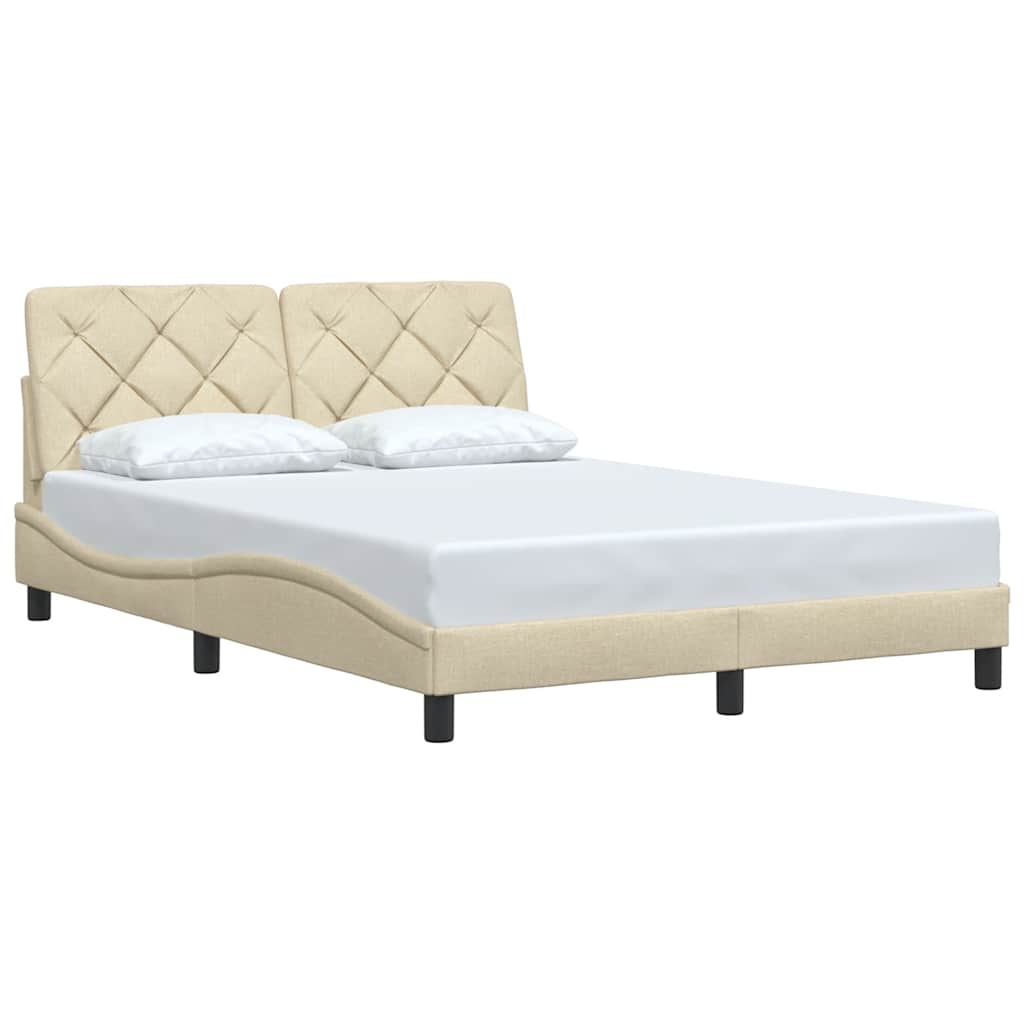 sengeramme uden madras 140x190 cm stof cremefarvet