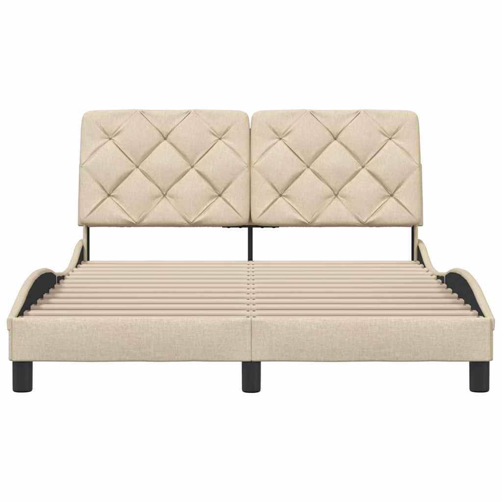 sengeramme uden madras 140x190 cm stof cremefarvet