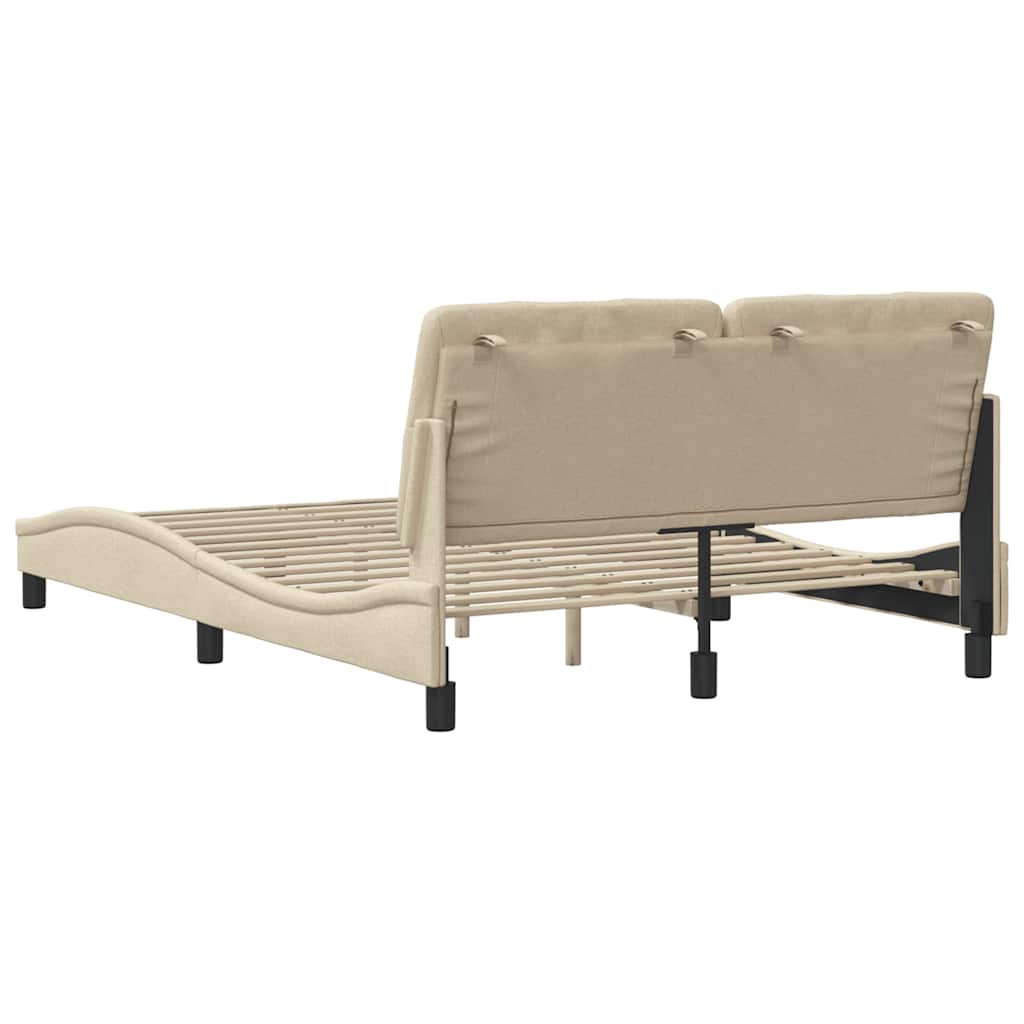 sengeramme uden madras 140x190 cm stof cremefarvet