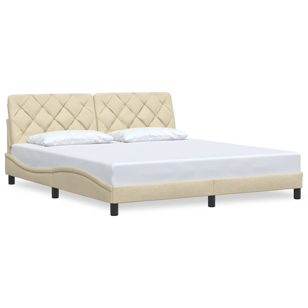 sengeramme uden madras 180x200 cm stof cremefarvet