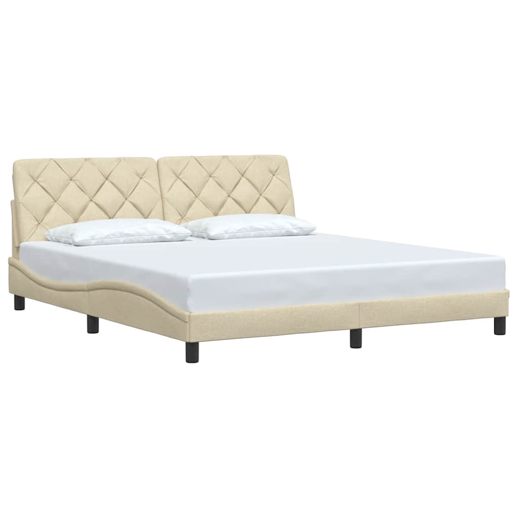 sengeramme uden madras 180x200 cm stof cremefarvet