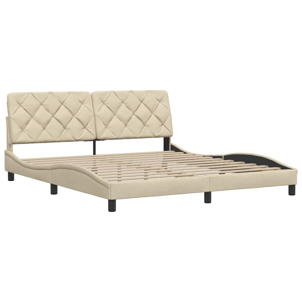 sengeramme uden madras 180x200 cm stof cremefarvet