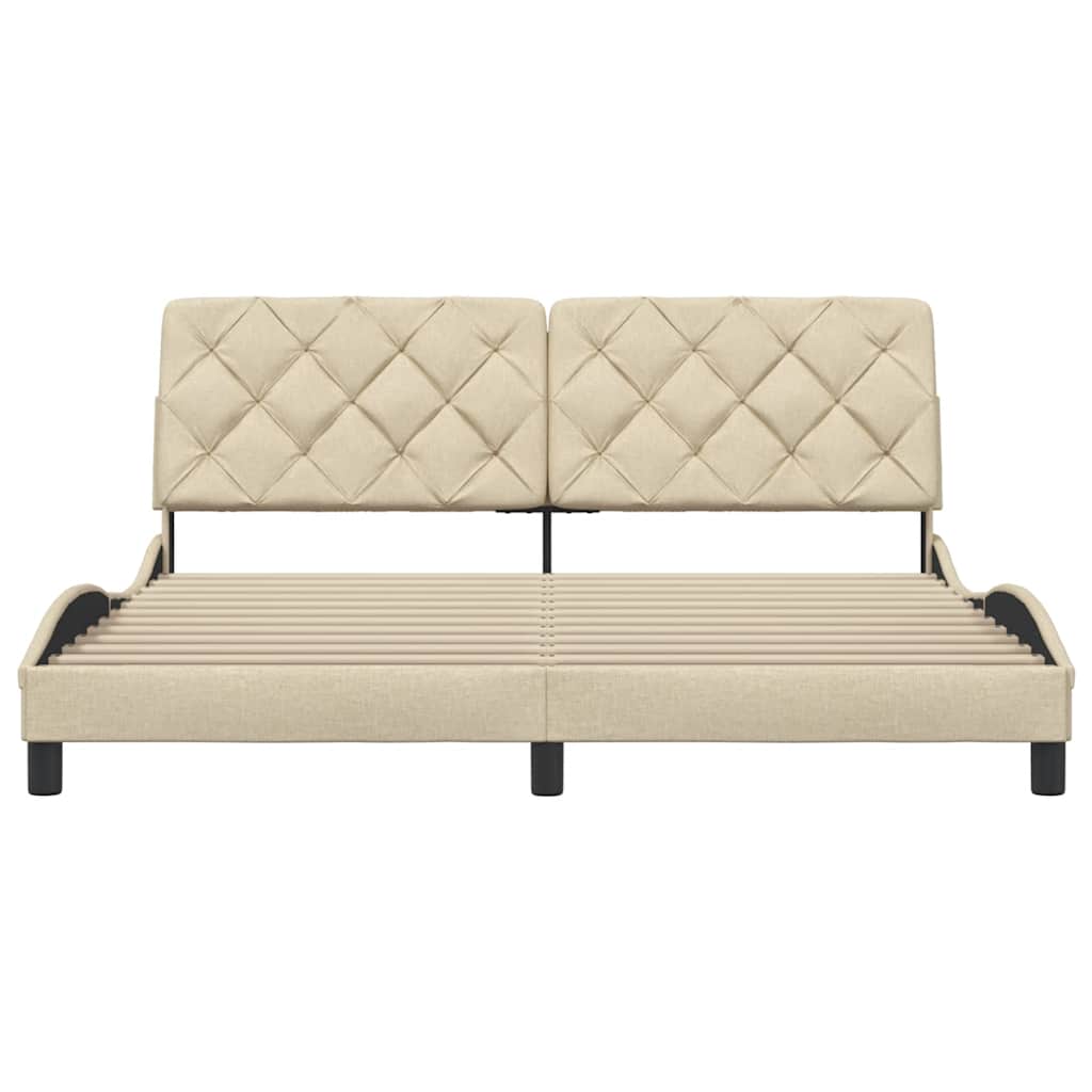 sengeramme uden madras 180x200 cm stof cremefarvet