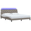 sengeramme med LED uden madras 180x200 cm stof gråbrun