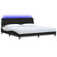 sengeramme med LED uden madras 200x200 cm stof sort