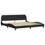sengeramme med LED uden madras 200x200 cm stof sort