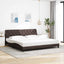 sengeramme med LED uden madras 200x200 cm stof mørkebrun