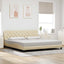 sengeramme med LED uden madras 200x200 cm stof cremefarvet